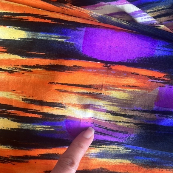 Bongo Women’s Orange/Purple Static Strip Print Maxi Dress Size L - Picture 15 of 16
